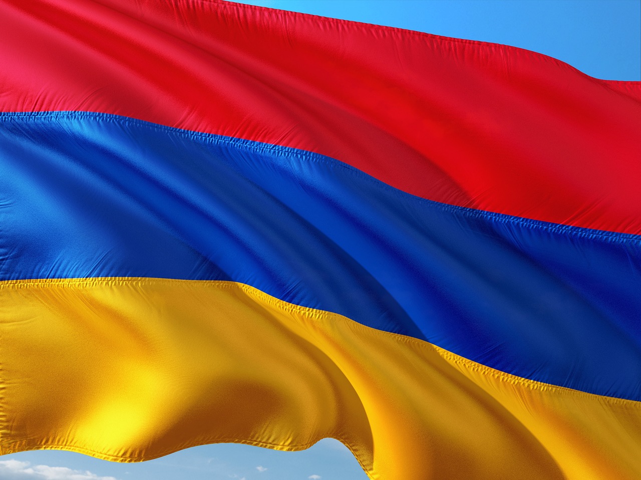 Armenian flag in the wind